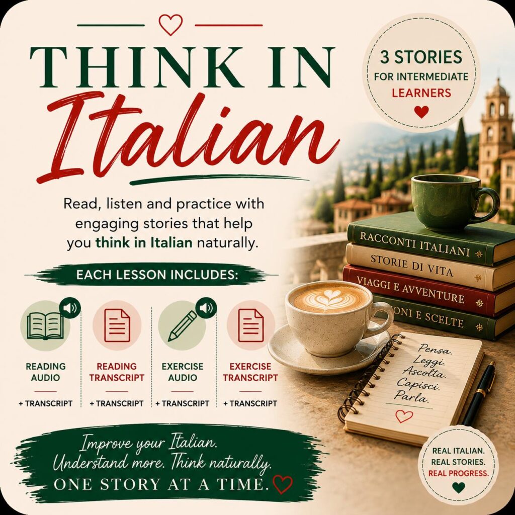 Think in Italian 3 Stories for Intermediate Learners card